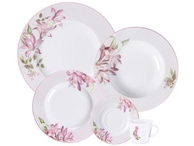 Aparelho de Jantar Tramontina Poème em Porcelana Decorada 30 Peças