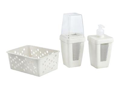Kit Evo Banho Vítrea com Tampa 3 Peças - Marfim