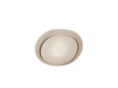 Kit Evo Tigela Oval 2 Peças  Marfim
