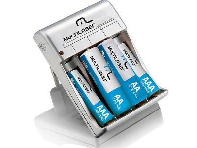 Carregador de Pilhas Multilaser 2x AA + 2x AAA