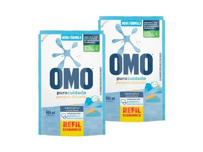 Kit 2 Lavas-Roupas Líquido Omo Puro Cuidado 900ml