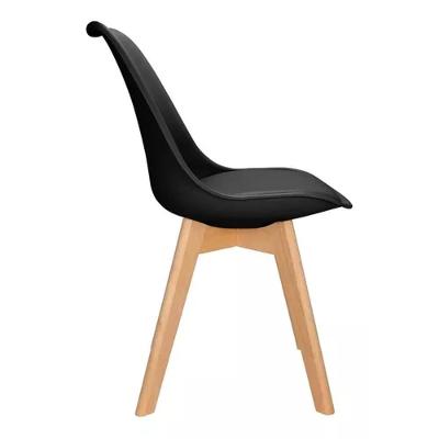 Kit com 4 Cadeiras Leda Preta - Charles Eames com Almofada