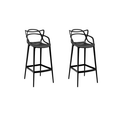 KIT COM 2 Banqueta Allegra Masters 100% Polipropileno Preta