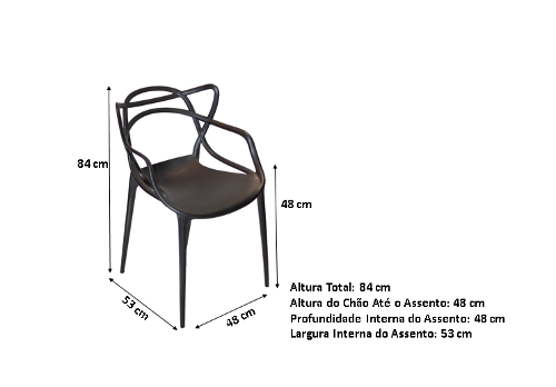 Kit com 4 Cadeiras Allegra Master Preta