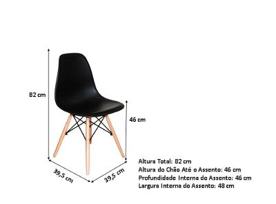 Kit - Mesa Redonda Eames 80 Cm Preto + 4 Cadeiras Eiffel Dsw