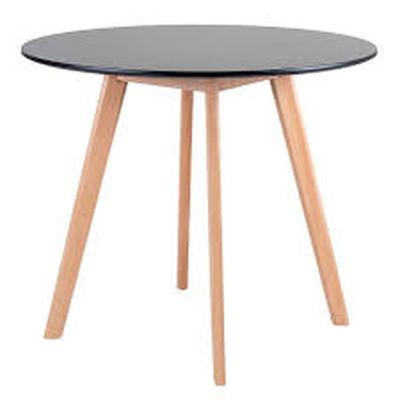 Mesa De Jantar Redonda Leda 80 Cm Preta
