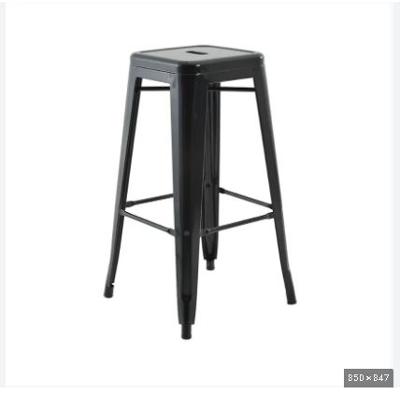 Kit c/3 Banqueta Tolix Iron Design Industrial 76 cm Aço Cozinha Bar Bistrô Bancada - Preta