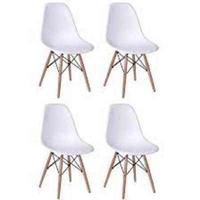 Conjunto com 4 Cadeiras Charles Eames Eiffel Branco
