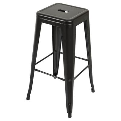 Kit c/3 Banqueta Tolix Iron Design Industrial 76 cm Aço Cozinha Bar Bistrô Bancada - Preta