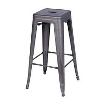 Banqueta Tolix Iron Design Industrial 76 cm Aço Cozinha Bar Bistrô Bancada - Preta