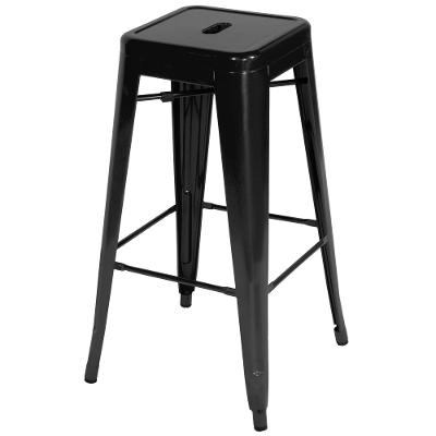 Banqueta Alta Iron Tolix - 76 Cm - Preto - Semibrilho