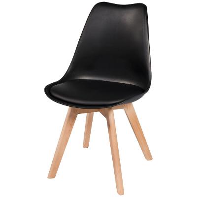 Kit com 2 Cadeiras Leda Preta - Charles Eames Wood com Almofada