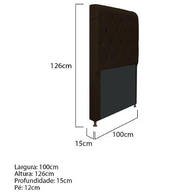Cabeceira Cristal 100 Cm Solteiro Com Capitonê Corano Marrom