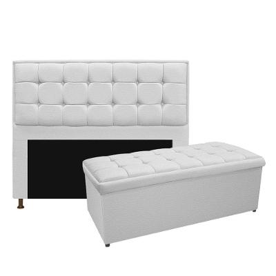 Cabeceira E Calçadeira 195 Cm King Size Corano Branco