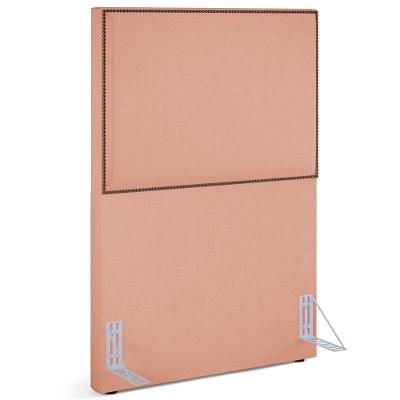 Cabeceira Cama Box Solteiro Com Tachas 100 Cm Linho Rosê