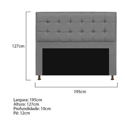 Cabeceira Copenhague 195 Cm King Size Corano Cinza