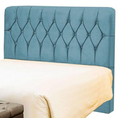 Cabeceira Queen Pérola 160cm Suede Azul Turquesa