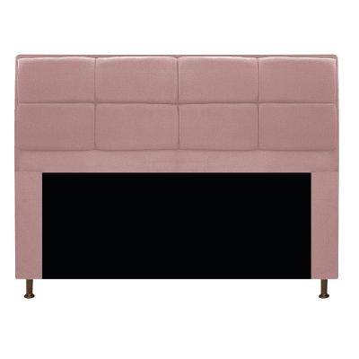 Cabeceira E Calçadeira Munique 140 Cm Casal Suede Rosê
