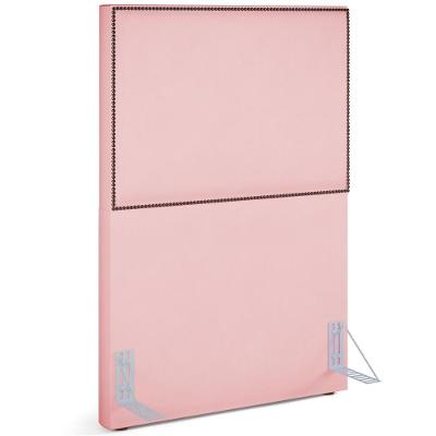 Cabeceira Cama Box Solteiro Com Tachas 100 Cm Suede Rosê