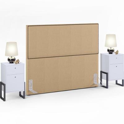Cabeceira Queen 160cm Bege Escuro E 2 Mesas Branco