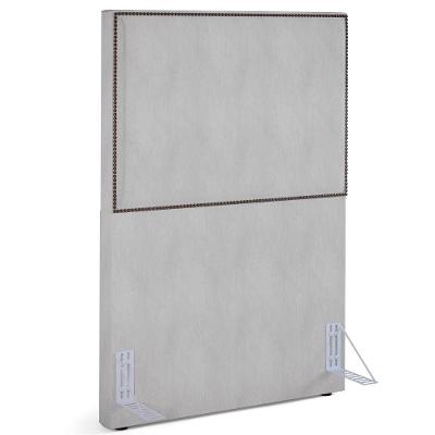 Cabeceira Cama Box Solteiro Com Tachas 100 Cm Linho Cinza
