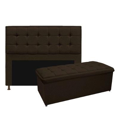 Cabeceira E Calçadeira 195 Cm King Size Corano Marrom