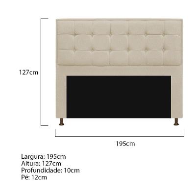 Cabeceira E Calçadeira Copenhague 195 Cm King Size Suede Bege