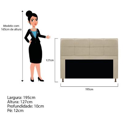 Cabeceira E Calçadeira Munique 195 Cm King Size Corano Bege