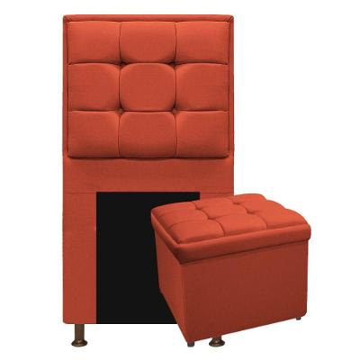 Cabeceira E Calçadeira 90 Cm Solteiro Suede Terracota