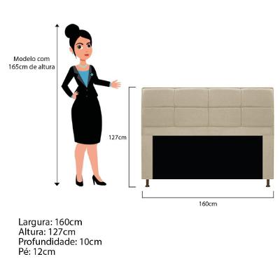 Cabeceira E Calçadeira Munique 160 Cm Queen Size Corano Bege