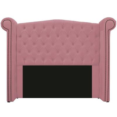Cabeceira Estofada Veneza 160cm Queen Size Suede Rosa Bebê