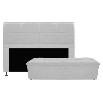 Cabeceira e Calçadeira Munique 195Cm King Size Corano Branco
