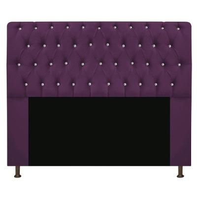 Cabeceira Estofada Lady Com Strass 160cm Queen Size Violeta