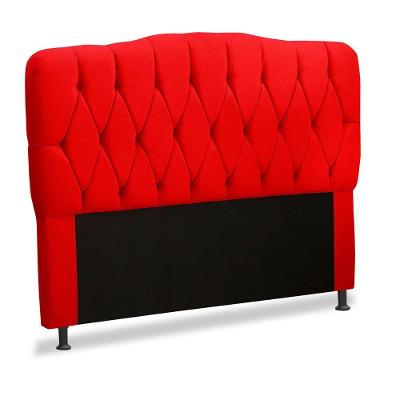 Cabeceira Eduarda 1,40 Para Cama Box Casal Vermelho Soft Skin