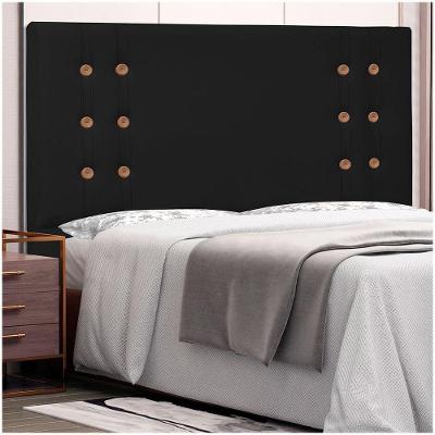 Cabeceira Gênova Para Cama Box Queen 160 Cm Corino - D'rossi Cor Preto