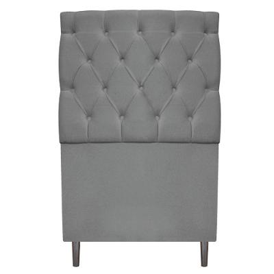 Cabeceira 90cm Solteiro Suede Cinza