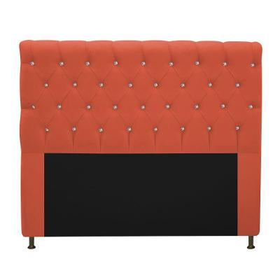 Cabeceira 160cm Queen Size com Strass Suede Terracota