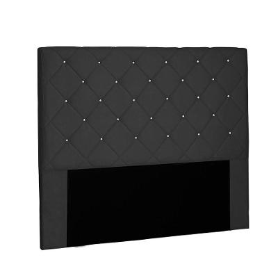 Cabeceira Tania Cama Box Solteiro 90Cm Suede Preto