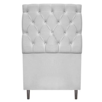 Cabeceira 90cm Solteiro Suede Branco