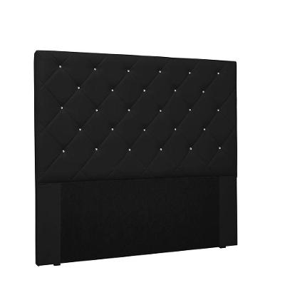 Cabeceira Tania Cama Box Solteiro 90Cm Corino Preto