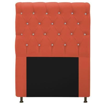 Cabeceira Cristal 90cm Solteiro com Strass Suede Terracota
