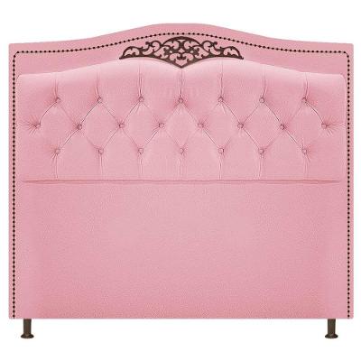 Cabeceira Yasmim 160cm Queen Size Suede Rosa Bebê