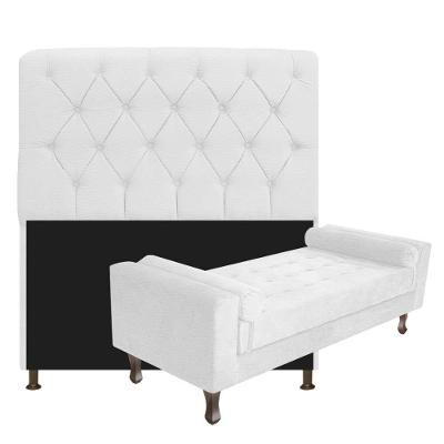 Cabeceira Lady e Recamier Félix 160 Cm Queen Size Branco