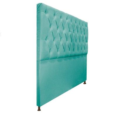 Cabeceira Sofia 160 Cm Queen Size Suede Azul Tiffany