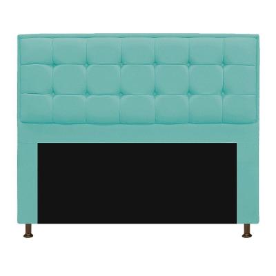 Cabeceira Copenhague 140cm Casal Suede Azul Tiffany