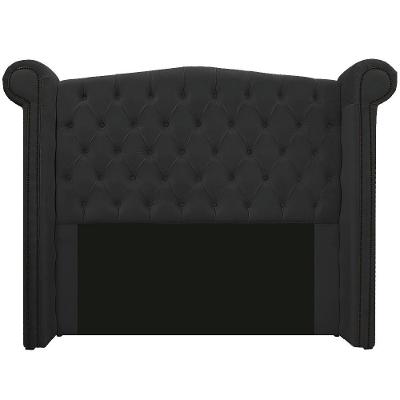 Cabeceira Estofada Veneza 160cm Queen Size Suede Preto