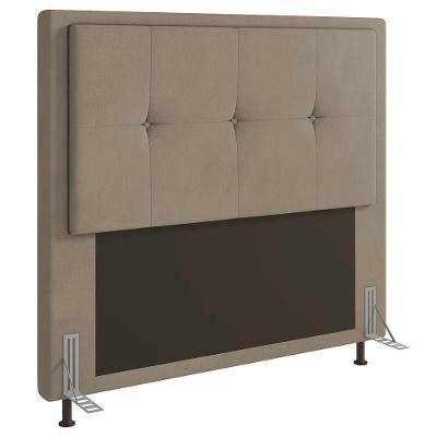 Cabeceira Ametista Cama Box Queen 160cm Suede Bege