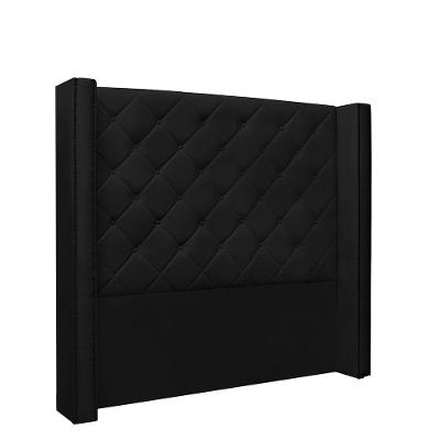 Cabeceira Vicenza Cama Box King 195 Cm Corino Preto