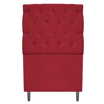 Cabeceira 90cm Solteiro Suede Vermelho