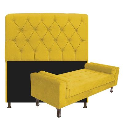Cabeceira Lady e Recamier Félix 160 Cm Queen Size Amarelo